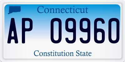 CT license plate AP09960