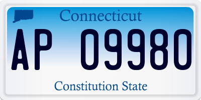 CT license plate AP09980