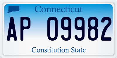 CT license plate AP09982