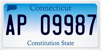CT license plate AP09987