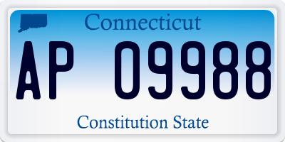 CT license plate AP09988
