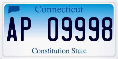 CT license plate AP09998