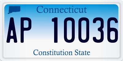 CT license plate AP10036