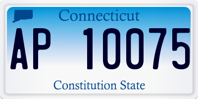 CT license plate AP10075