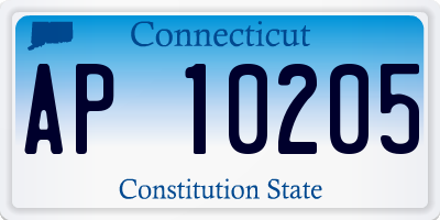 CT license plate AP10205