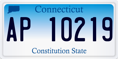 CT license plate AP10219