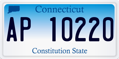 CT license plate AP10220