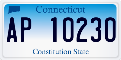CT license plate AP10230
