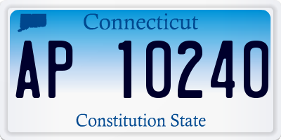 CT license plate AP10240