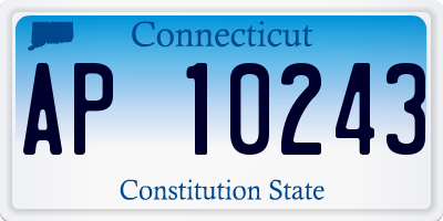 CT license plate AP10243
