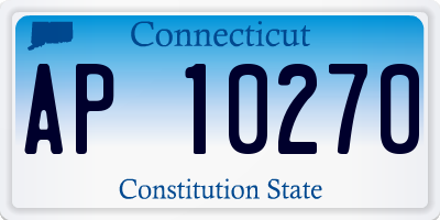 CT license plate AP10270