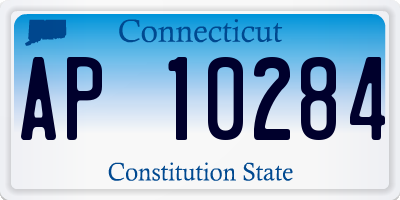 CT license plate AP10284