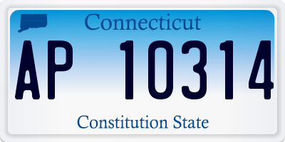 CT license plate AP10314