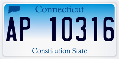 CT license plate AP10316