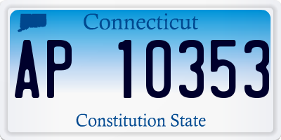 CT license plate AP10353