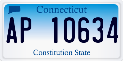 CT license plate AP10634