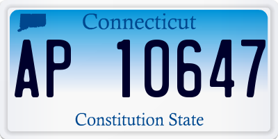 CT license plate AP10647