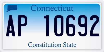 CT license plate AP10692