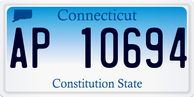 CT license plate AP10694