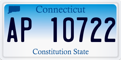 CT license plate AP10722