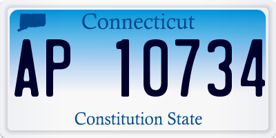 CT license plate AP10734