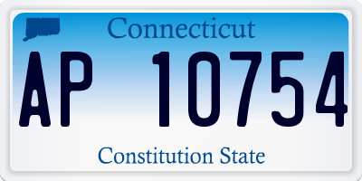CT license plate AP10754
