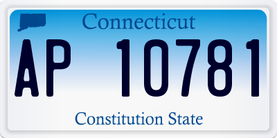CT license plate AP10781