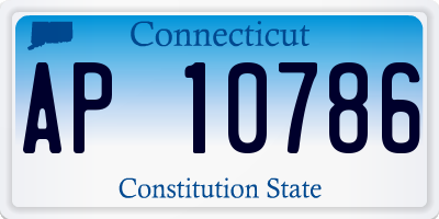 CT license plate AP10786