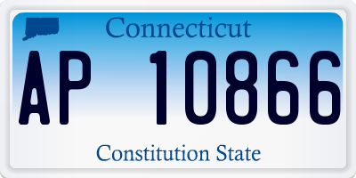CT license plate AP10866