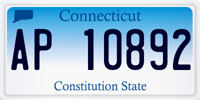 CT license plate AP10892