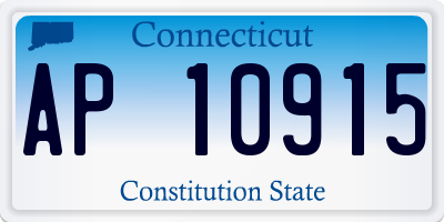 CT license plate AP10915