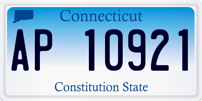 CT license plate AP10921