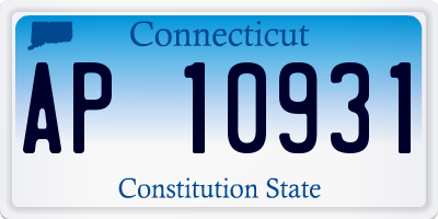 CT license plate AP10931