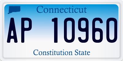 CT license plate AP10960