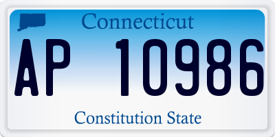 CT license plate AP10986