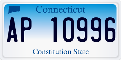 CT license plate AP10996