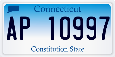 CT license plate AP10997