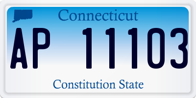 CT license plate AP11103