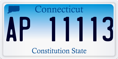 CT license plate AP11113