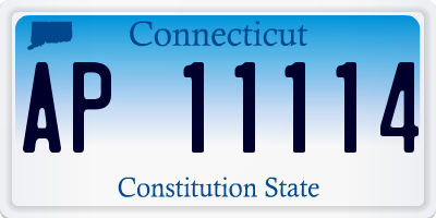 CT license plate AP11114