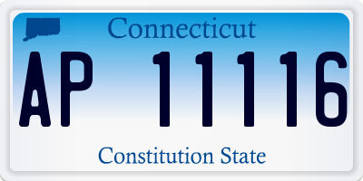 CT license plate AP11116