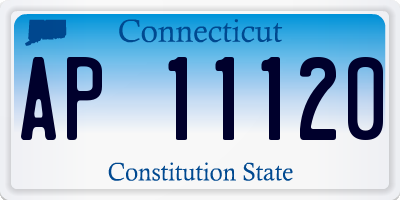 CT license plate AP11120