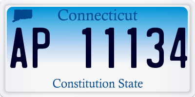 CT license plate AP11134
