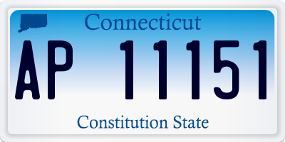 CT license plate AP11151