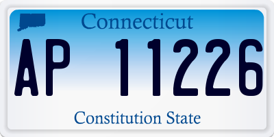 CT license plate AP11226