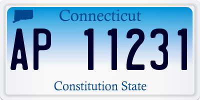 CT license plate AP11231