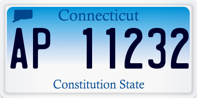 CT license plate AP11232
