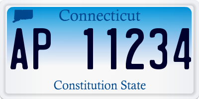 CT license plate AP11234
