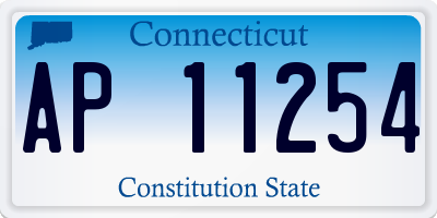 CT license plate AP11254