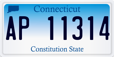 CT license plate AP11314